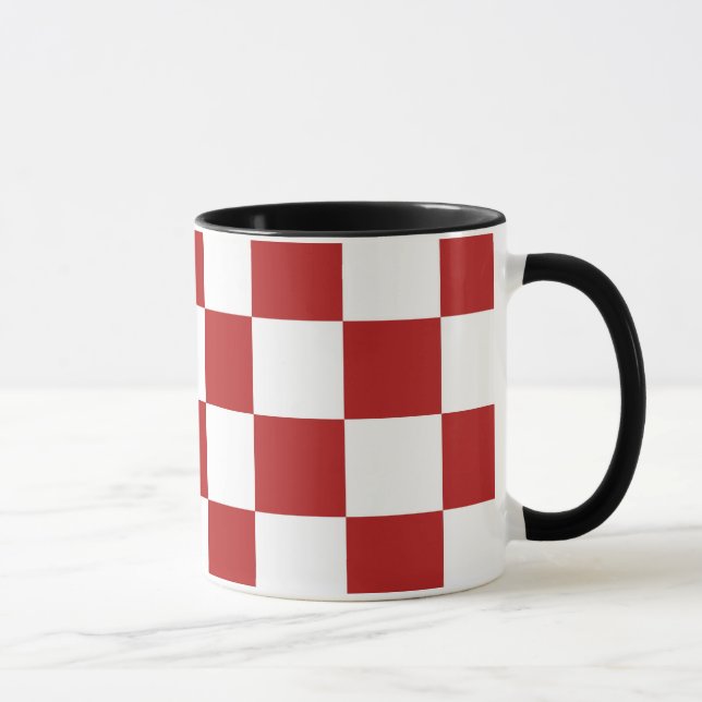 Caneca Vermelho e branco verificados (Direita)