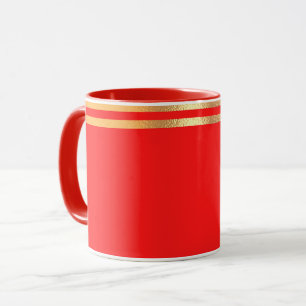 Caneca Vermelho e Dourado