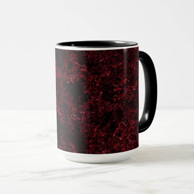Caneca Vermelho esponjoso russo vermelho escuro de fundo (Frente Esquerda)