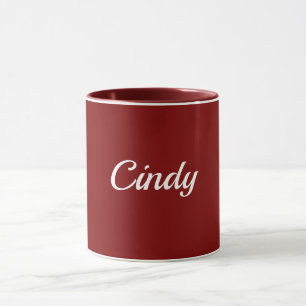 Caneca Vermelho-marrom, texto branco, TEMPLATE,