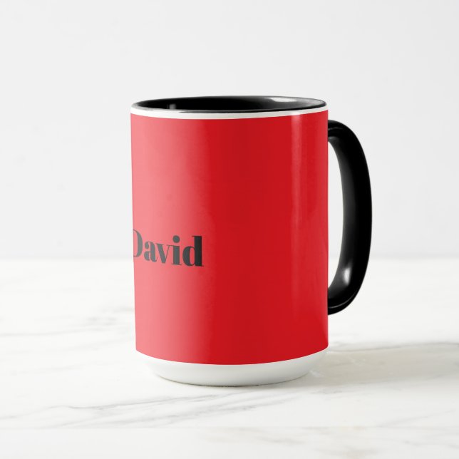 Caneca Vermelho, modelo TEMPLATE vermelho sólido, texto p (Frente Esquerda)