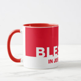 Caneca Vermelho Moderno BECIDO Em Nome De Jesus Mug Crist