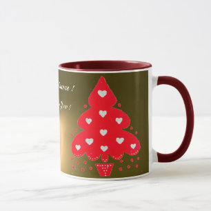Caneca VERMELHO NATAL TREE HOLIDAY PARTIDO amarelo
