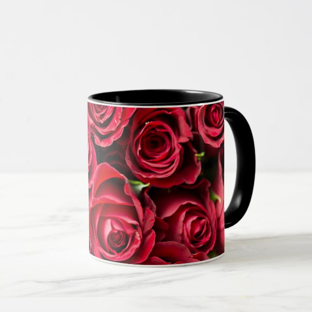 Caneca Vermelho, rosas vermelhas (Frente Esquerda)