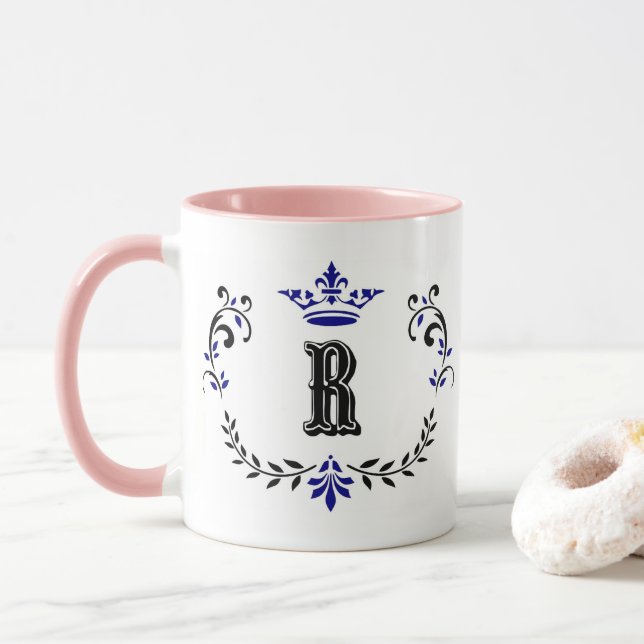 Caneca Verruga Coroa Monograma 'R' (Com Donut)