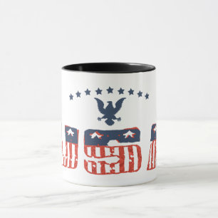 Caneca Versão Grunge Patriota da Águia Americana