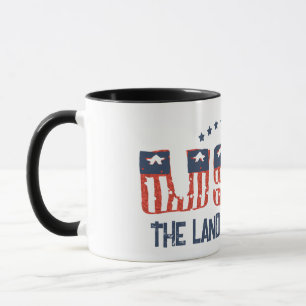 Caneca Versão Grunge Patriótica Terra de Liberdade