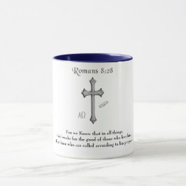 Caneca versículo da Bíblia cristã Romanos 8:28
