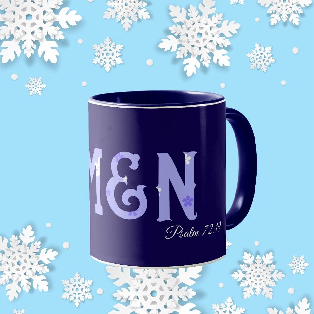 Caneca Versículo da Bíblia Tipografia Moderna Personaliza (Amen Bible Verse Modern Typography Custom Mug, perfect Christmas gift for family, Christian friends)