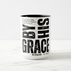 Caneca Versículo Inspirador da Bíblia/Salvo Pela Sua Graç
