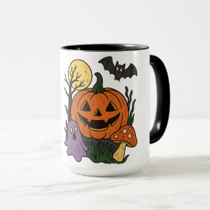 Caneca Vestido de Dia das Bruxas Spooky