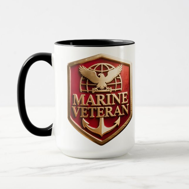 Caneca VetGearHQ.com Marine Corps Veteran Logo Emblem (Esquerda)