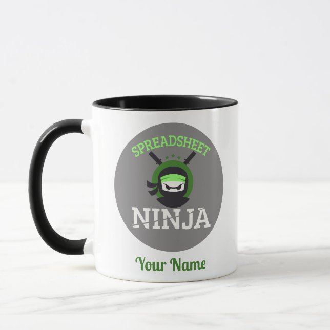 Caneca Viagem da Ninja Mug Spreadsheet personalizável (Esquerda)