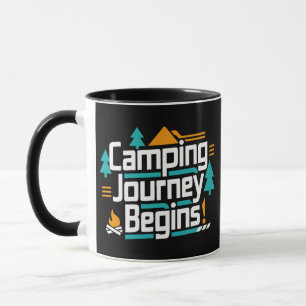 Caneca Viagem de Acampamento Começa, Aventuras Aguardadas