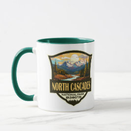 Caneca Viagem de Ilustração do Parque Nacional de Cascade