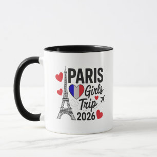 Caneca Viagem de Meninas Sassy Paris 2026 Férias Reunião