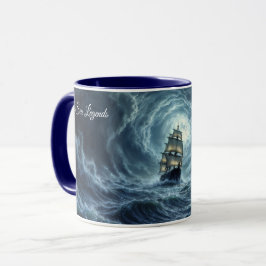 Caneca Viagem de navio galeão de tempestade oceânica
