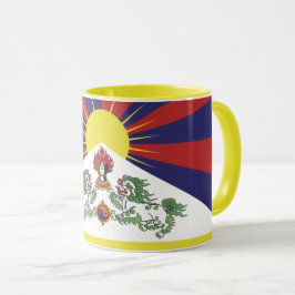Caneca viagem do Tibete e Bandeira do Tibete / Himalaias