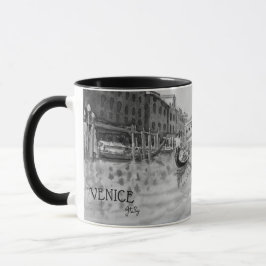 Caneca Viagem Itália - souvenir preto e branco de VENICE