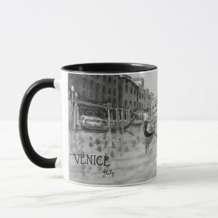 Caneca Viagem Itália - souvenir preto e branco de VENICE