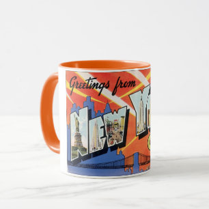 Caneca Viagens Antigas NYC, Saudações de Nova York