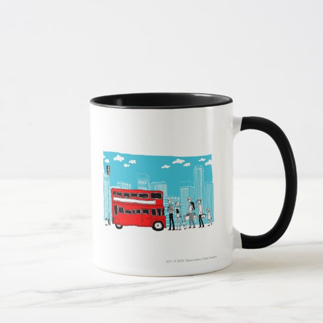 Caneca Viagens ao trabalho que esperam no paragem do (Direita)