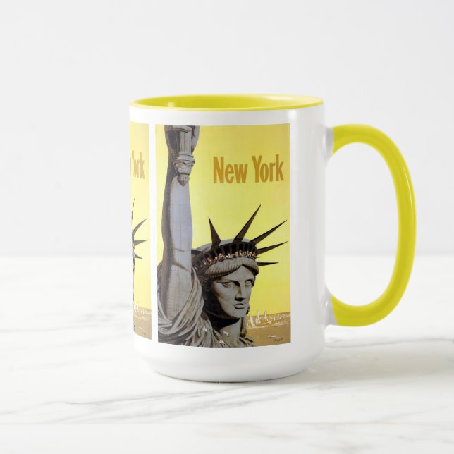 Caneca Viagens vintage de Nova York EUA (Direita)
