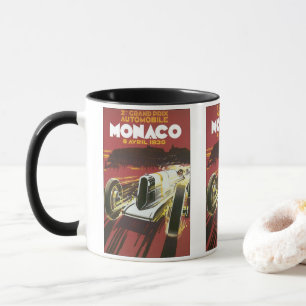 Caneca Viagens vintage de Poster, Mônaco Grand Prix Auto