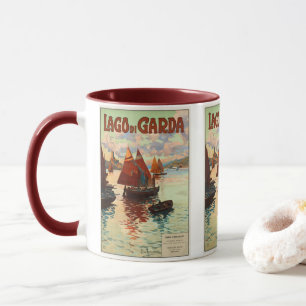 Caneca Viagens vintage, Lago di Garda, Lago Garda, Itáli