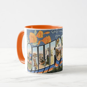 Caneca Viagens vintage, Saudações dos Poppies da Califórn