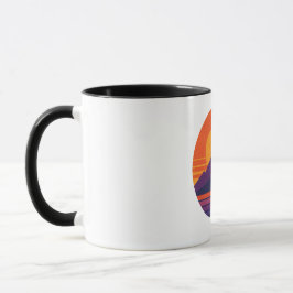 Caneca Vibes da Natureza do Pôr do Sol Retrô | Estética V