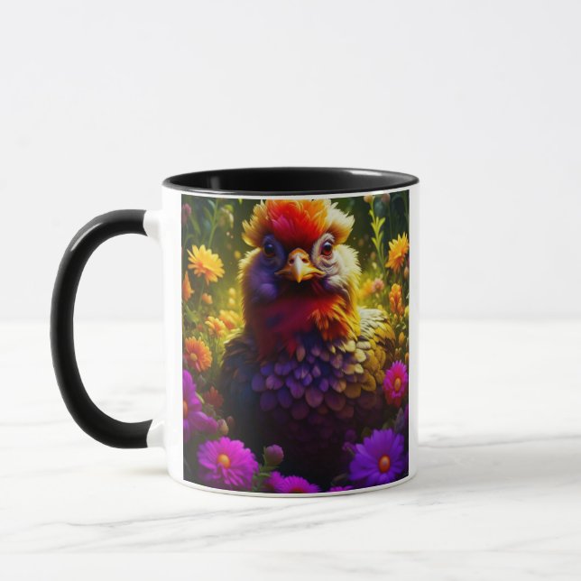 Caneca Vibes Eggsellent! | Arte Colorida em Frango Bonito (Esquerda)