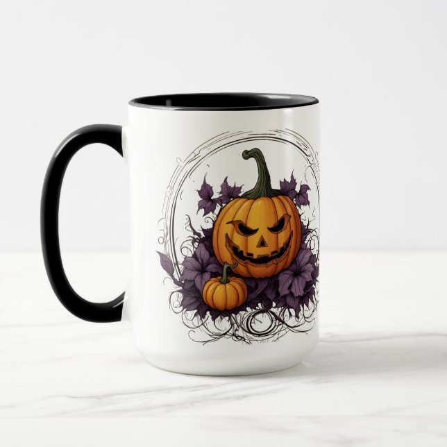 Caneca "Vibes Louco de Halloween - Sip em Estilo Engraçad (Esquerda)