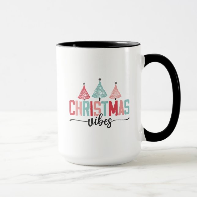 Caneca Víblias de Natal - Design de Árvore Festiva (Direita)