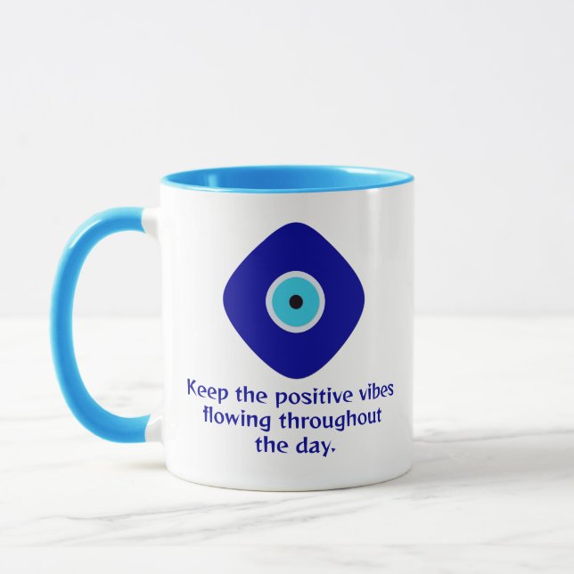 Caneca Víblias positivas de Mau azul de diamante minimali (Esquerda)