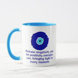 Caneca Víblias positivas de Mau azul de diamante minimali