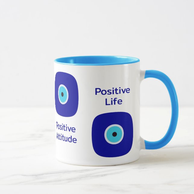 Caneca Víblias positivas de Mau azul de diamante minimali (Direita)