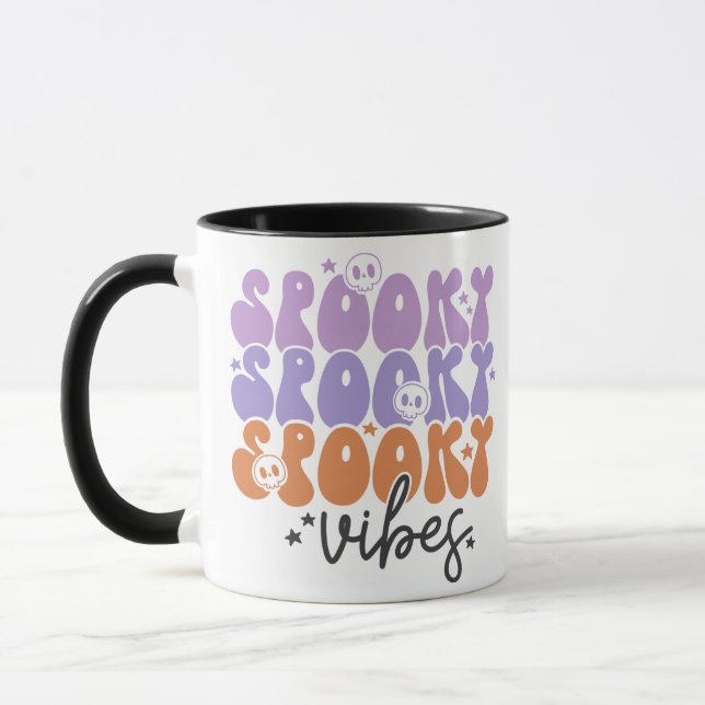 Caneca Víblias Spookes Skulls Stars White Halloween (Esquerda)