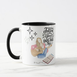 Caneca Vibração de garota de guitarra
