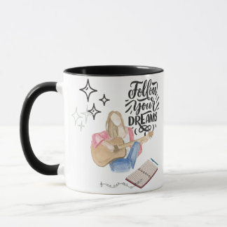 Caneca Vibração de garota de guitarra