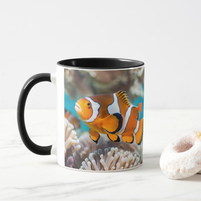 Caneca Vibração de Palangres Cerâmicos - Perfeito para o  (Com Donut)