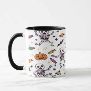 Caneca Vibrações de Esqueleto Assustador para o Halloween
