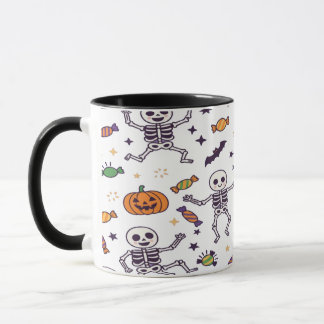 Caneca Vibrações de Esqueleto Assustador para o Halloween