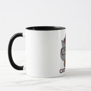Caneca Vibrações de Gato – Gato Cinza Legal 