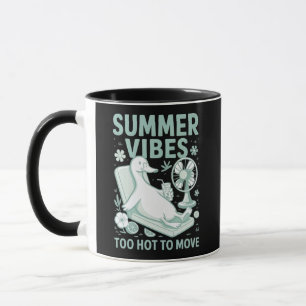 Caneca Vibrações de Verão Quentes Demais Para o Pato Fã s