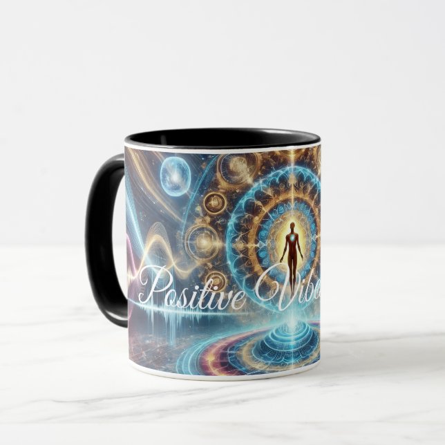 Caneca Vibrações Positivas Somente (Frente Esquerda)