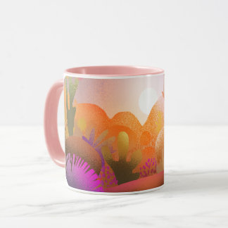 Caneca Vibrant Desert Sunset Scenic Nature
