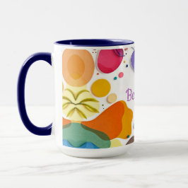 Caneca Vibrant Organic Shapes Modern Abstract Art