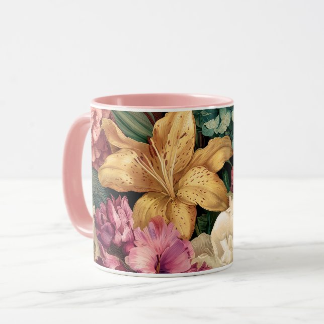 Caneca Vibrant Vintage Floral Arrangement (Frente Esquerda)