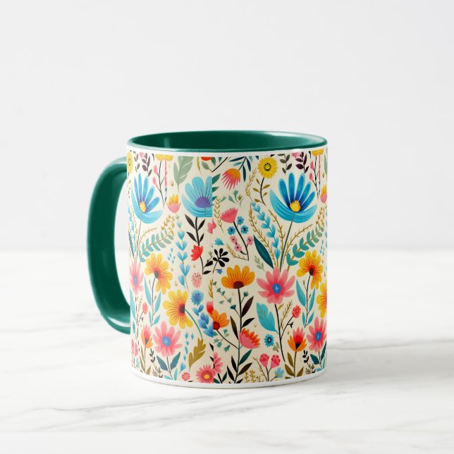 Caneca Vibrante Combo de Flores Silvestres Amarelas no In (Frente Esquerda)